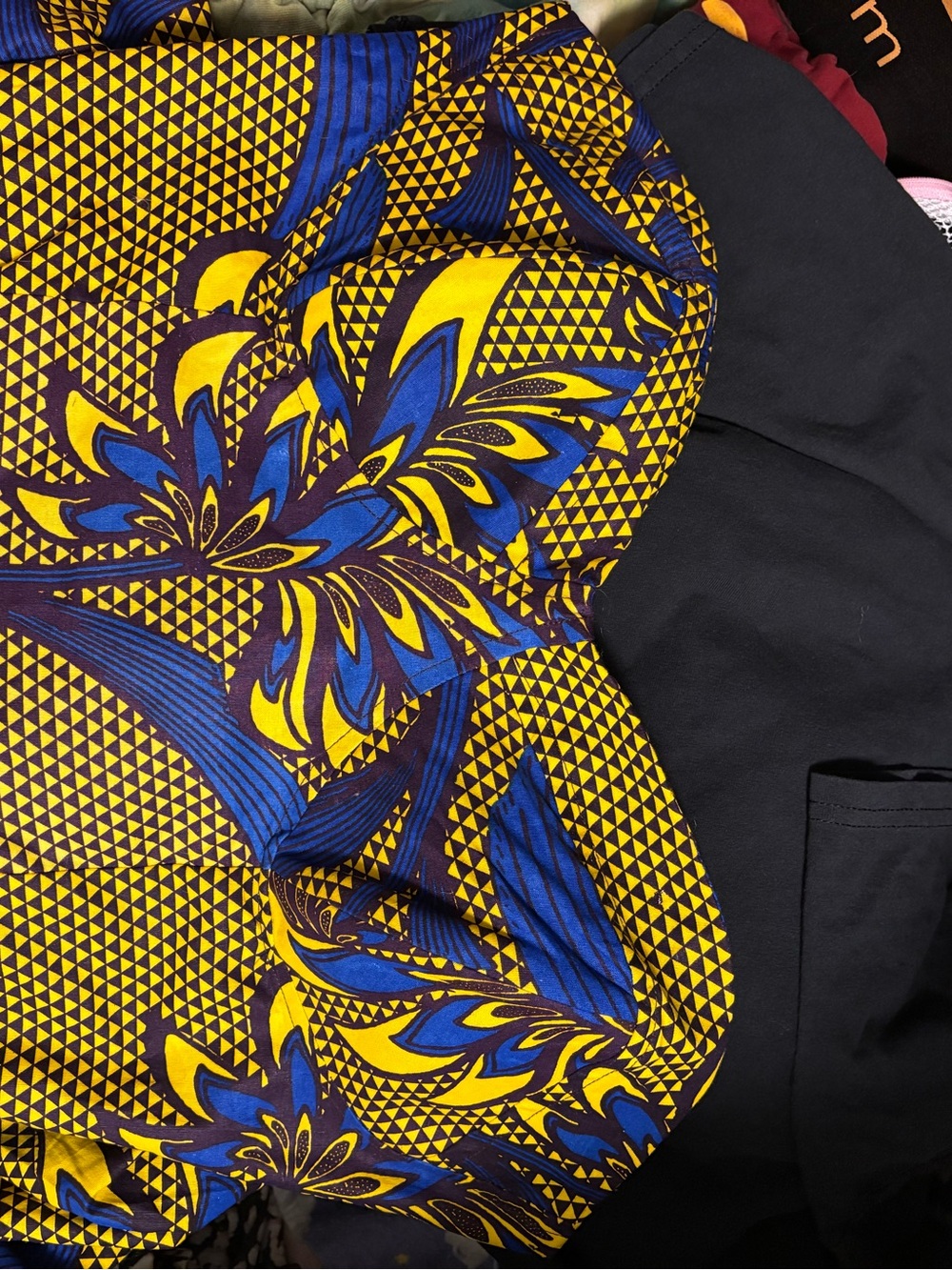 NWT Sika for Anthropologie Strapless Blue and Yellow Ankara Floral Midi Dress 12 - Picture 7 of 9